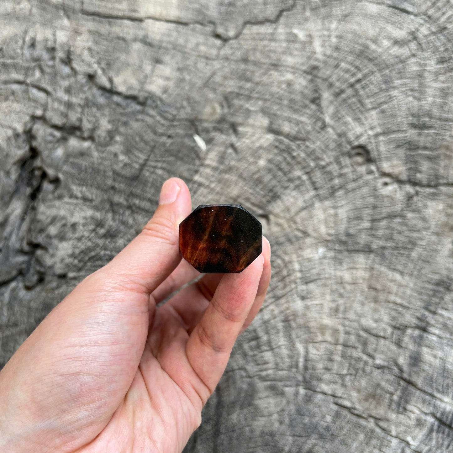 I -  Super Curly Siam Rosewood Wa handle, Marble horn ferrule, Black VG10 spacer - 145mm