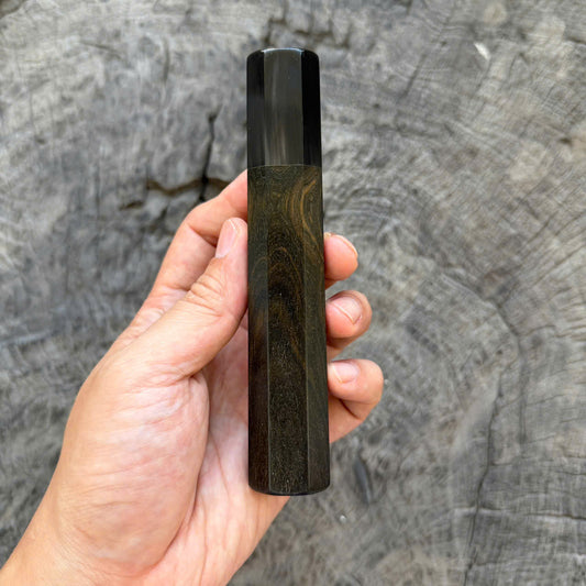 I - 26 Ebony Wa Handle, Black White Horn Ferrule, 140mm handle