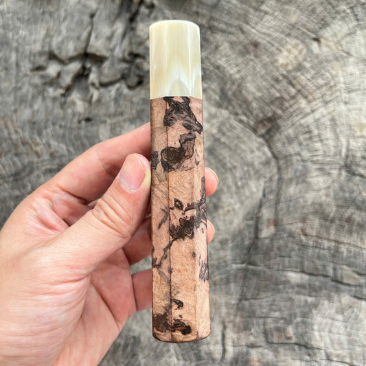 I- 4 Viet Ironwood Burl Wa handle, Cream Horn Ferrule- 135mm