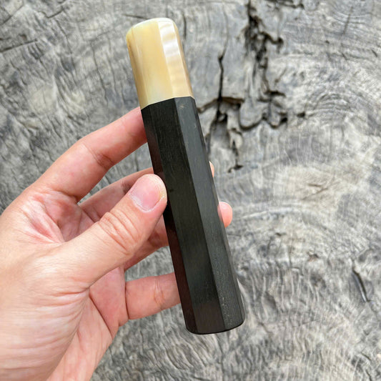 I - 14 BlackEbony Wa handle, Pure White horn Ferrule - 140mm