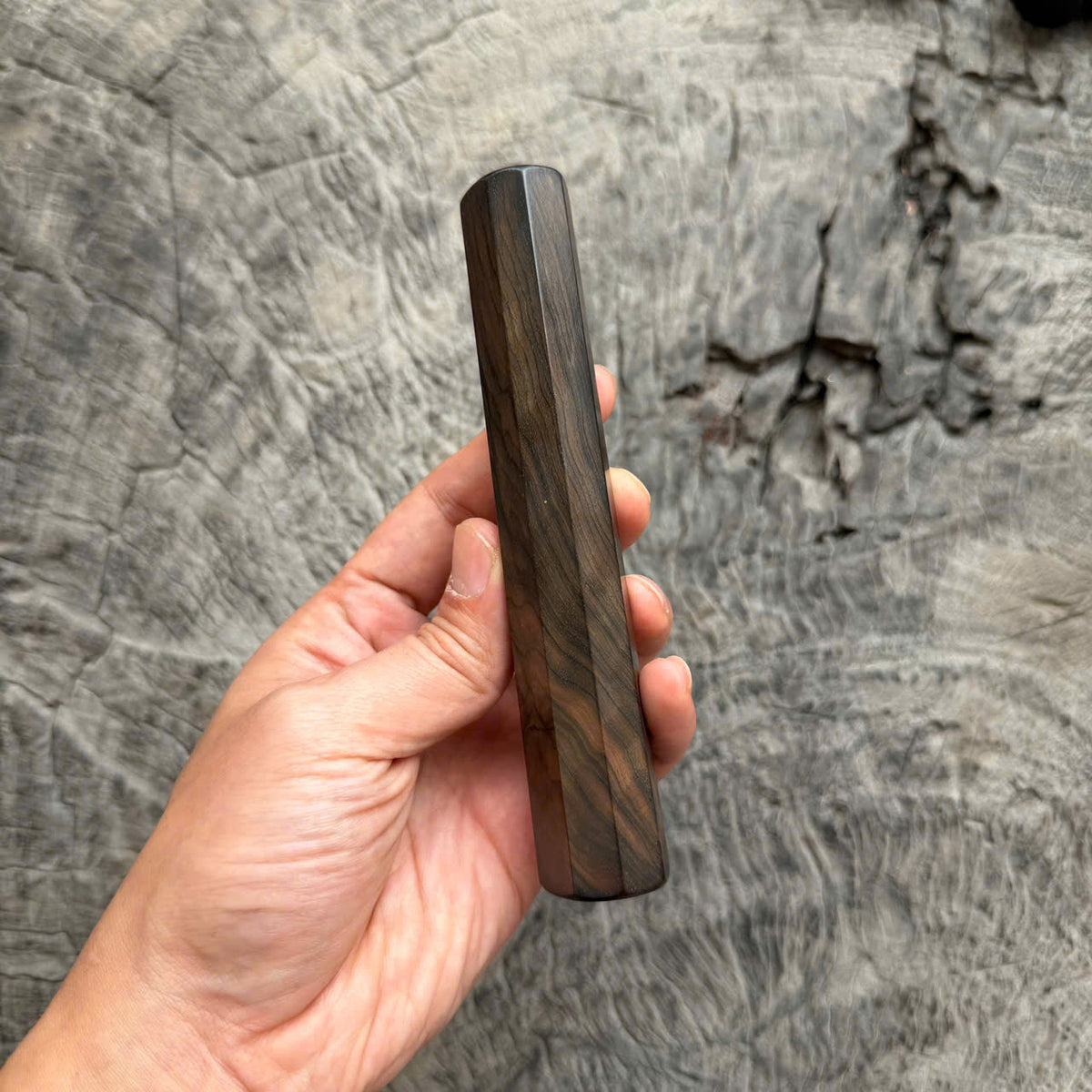 I - 11 Madagascar Ebony Wa handle, Horizontal grain Wa handle, Mono, 140mm