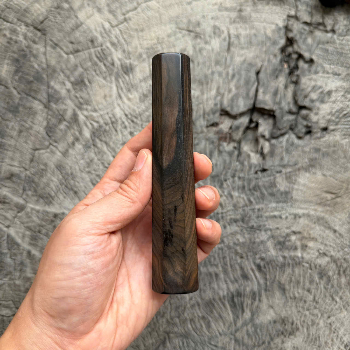 I - 11 Madagascar Ebony Wa handle, Horizontal grain Wa handle, Mono, 140mm