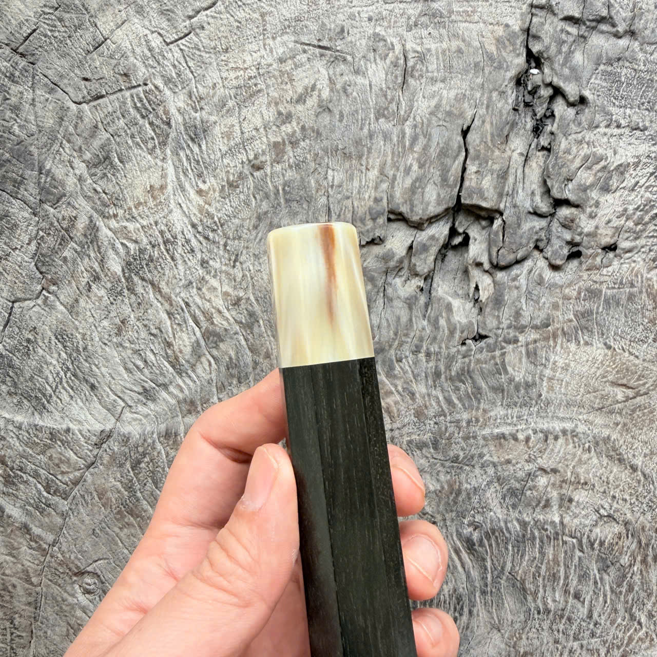 I- 11 Black Ebony Wa handle, Cream horn Ferrule - 135mm