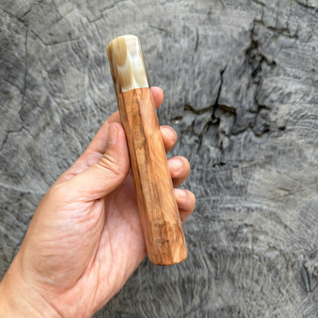 I - Cool Tamamoku Cedar Wa handle, Amazing Horn ferrule, 145 mm handle