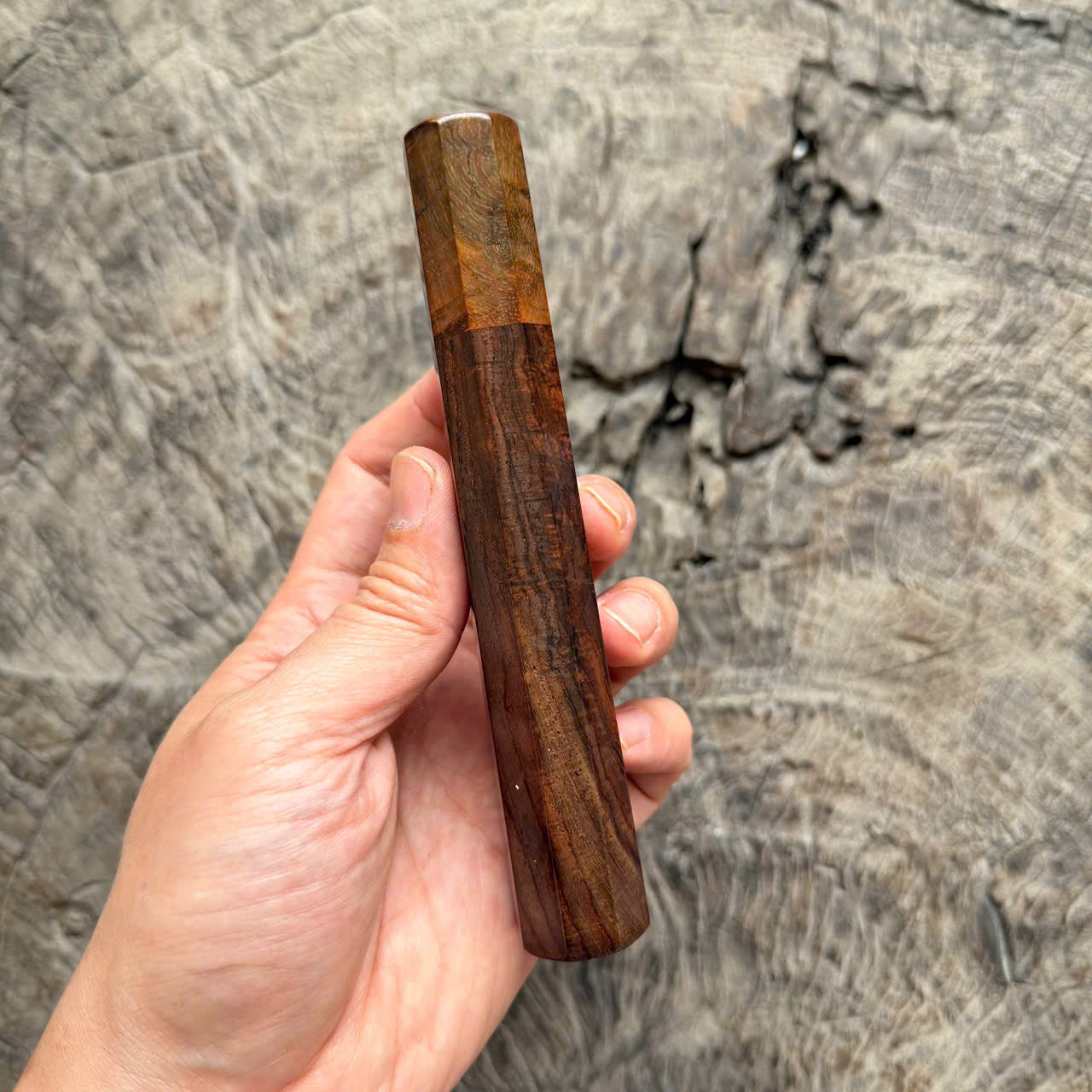 I -Siamese Rosewood handle, Burl Siamese Rosewood ferrule,  145 mm handle