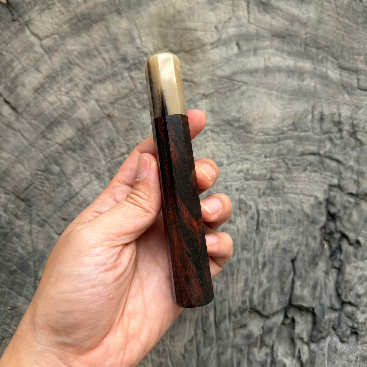 I- 64 Siamese Rosewood Wa handle, Marble Horn Ferrule, 135mm handle