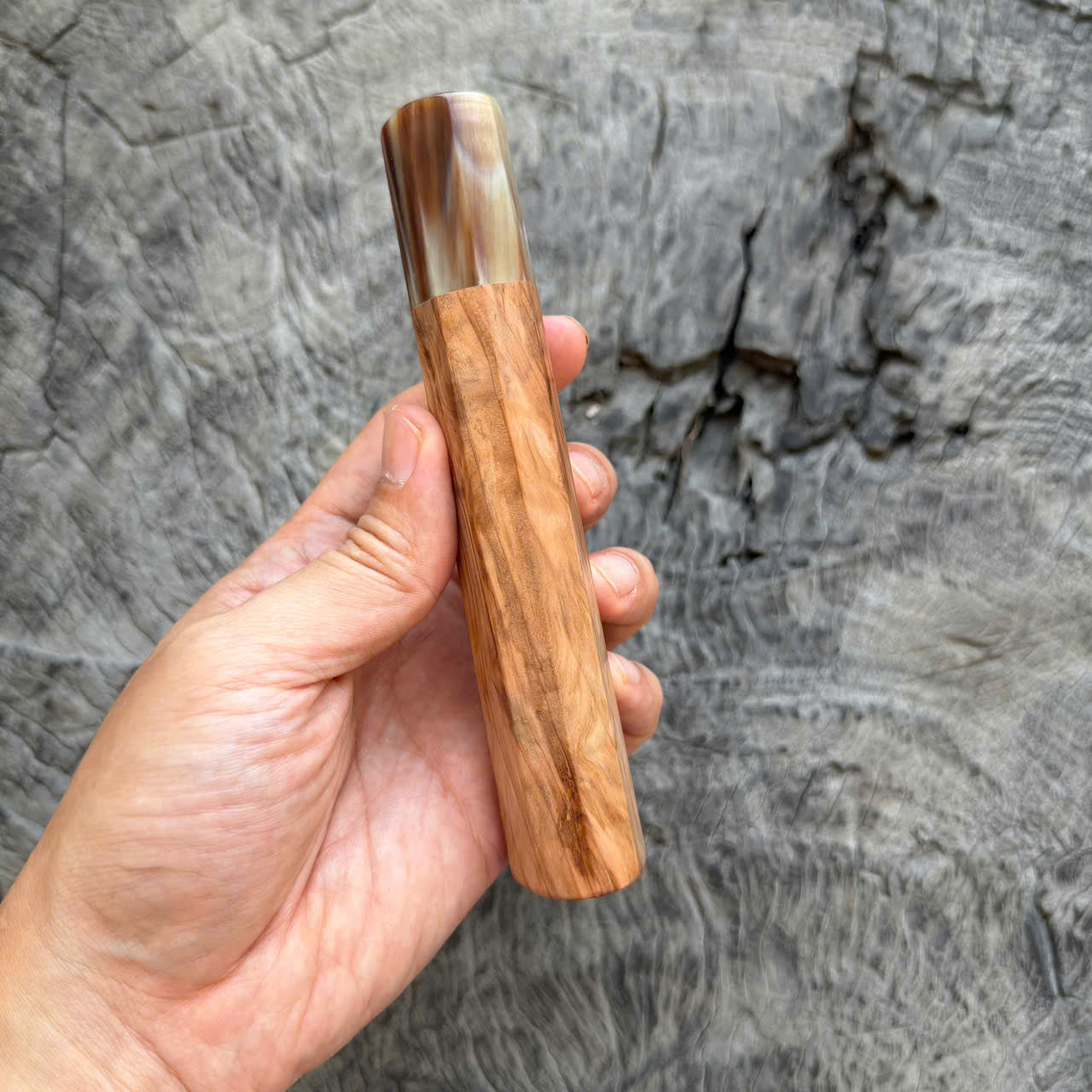 I - Cool Tamamoku Cedar Wa handle, Amazing Horn ferrule, 145 mm handle