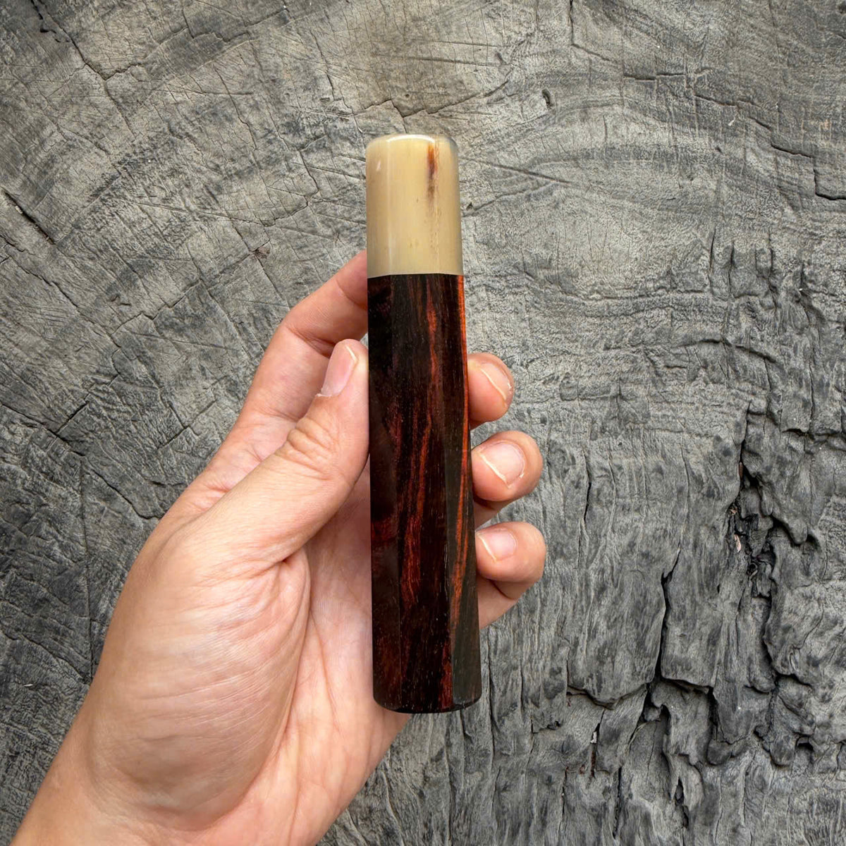 I- 64 Siamese Rosewood Wa handle, Marble Horn Ferrule, 135mm handle