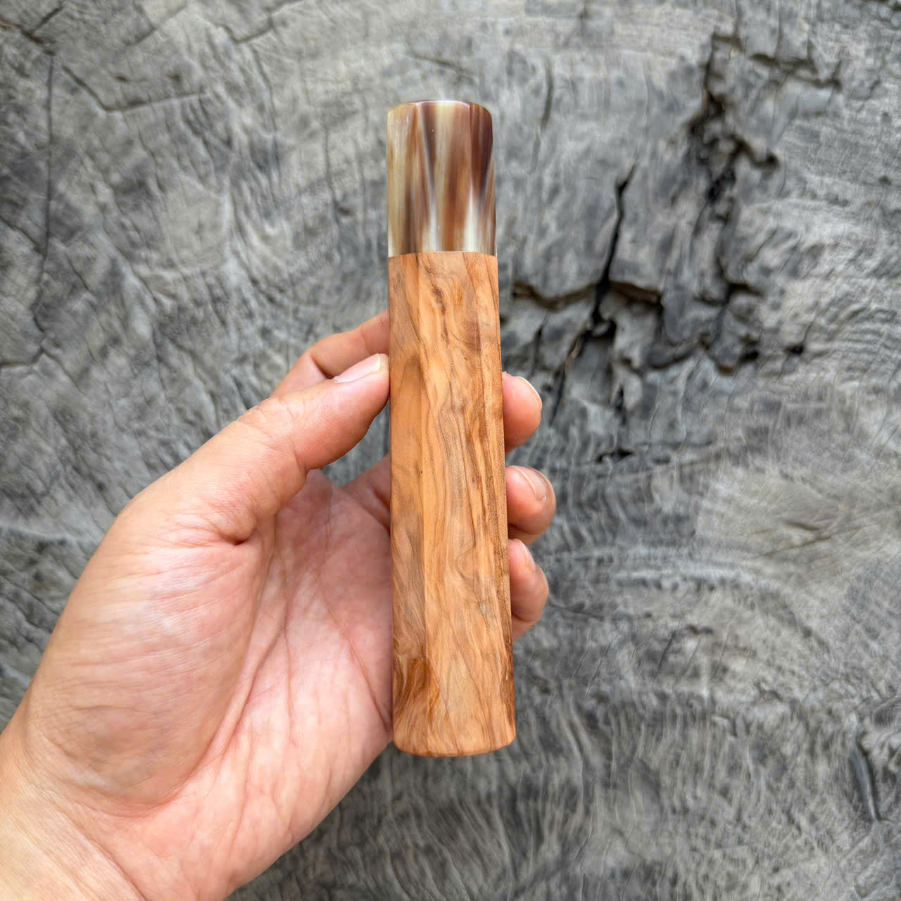 I - Cool Tamamoku Cedar Wa handle, Amazing Horn ferrule, 145 mm handle
