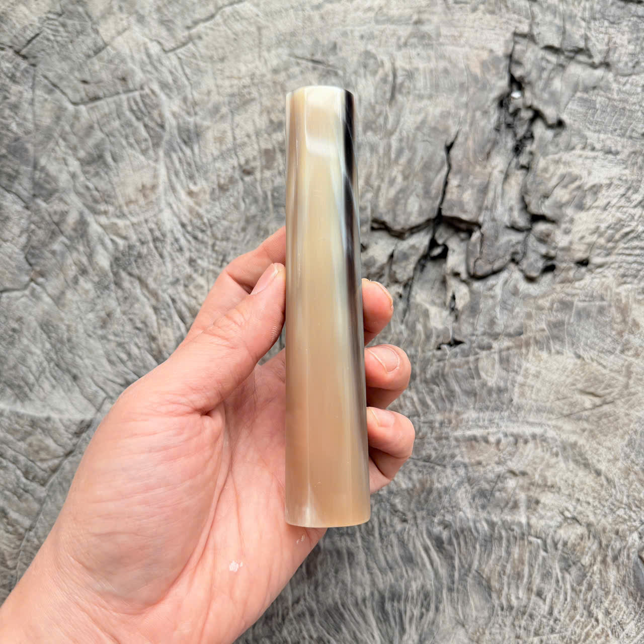 I - 5 Full Black White Horn Wa handle, Mono, 140 mm