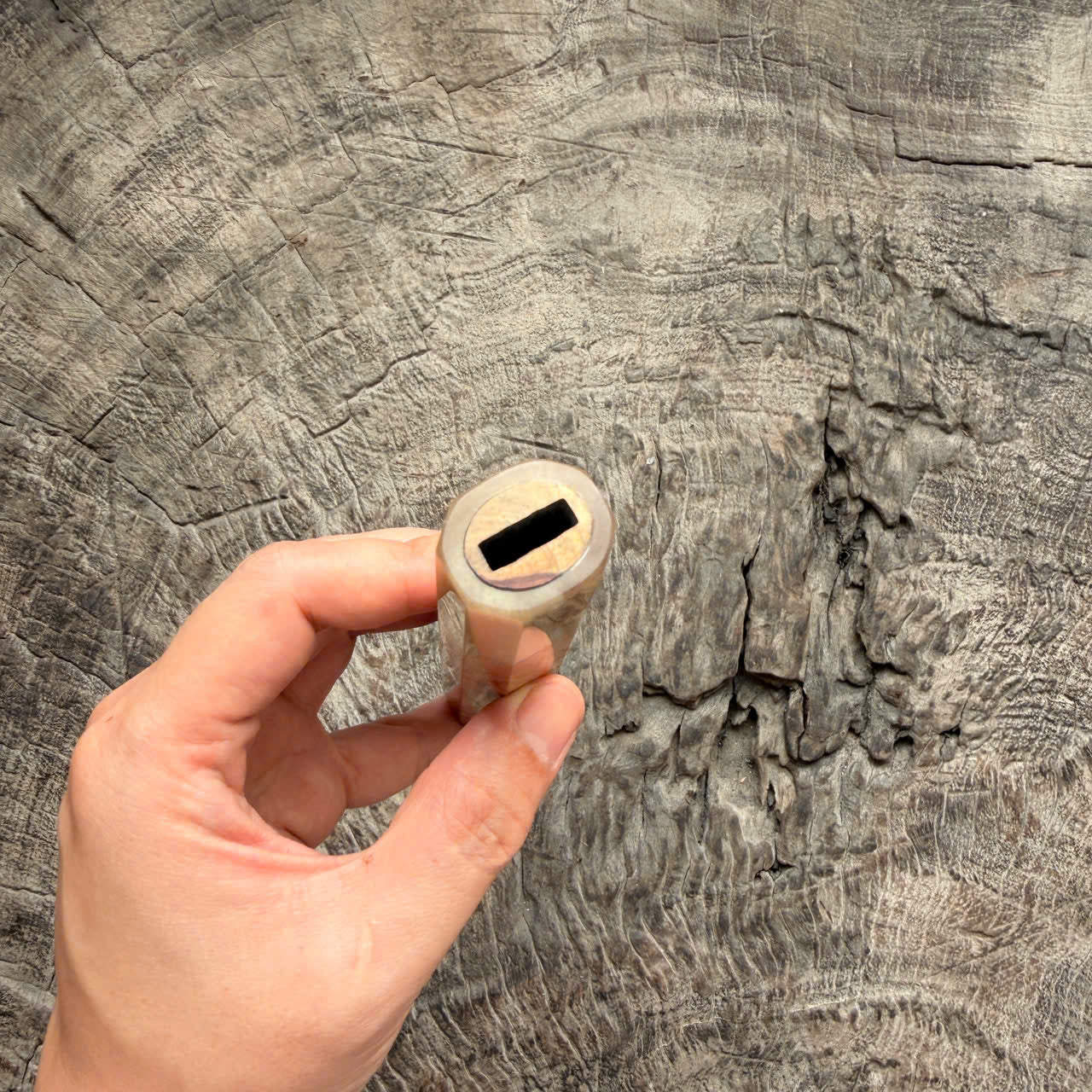 I - Rare Huanghuali wood Wa handle, Two tone Curly, Pure white horn ferrule, 140 mm handl