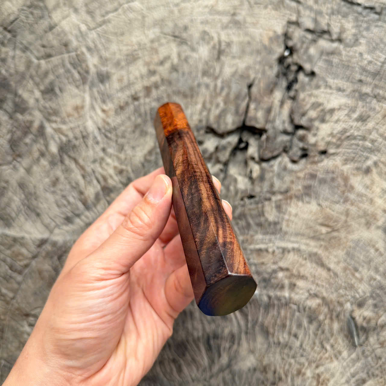 I -Siamese Rosewood handle, Burl Siamese Rosewood ferrule,  145 mm handle