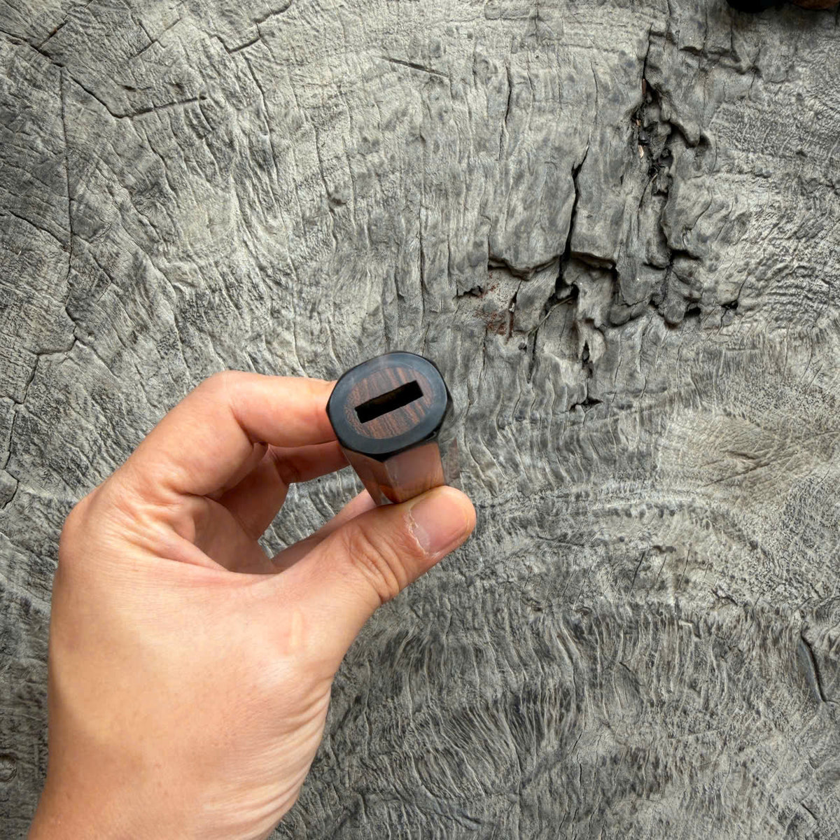 I - 12 Desert Ironwood Wa handle, Dark Marble horn ferrule, 140mm