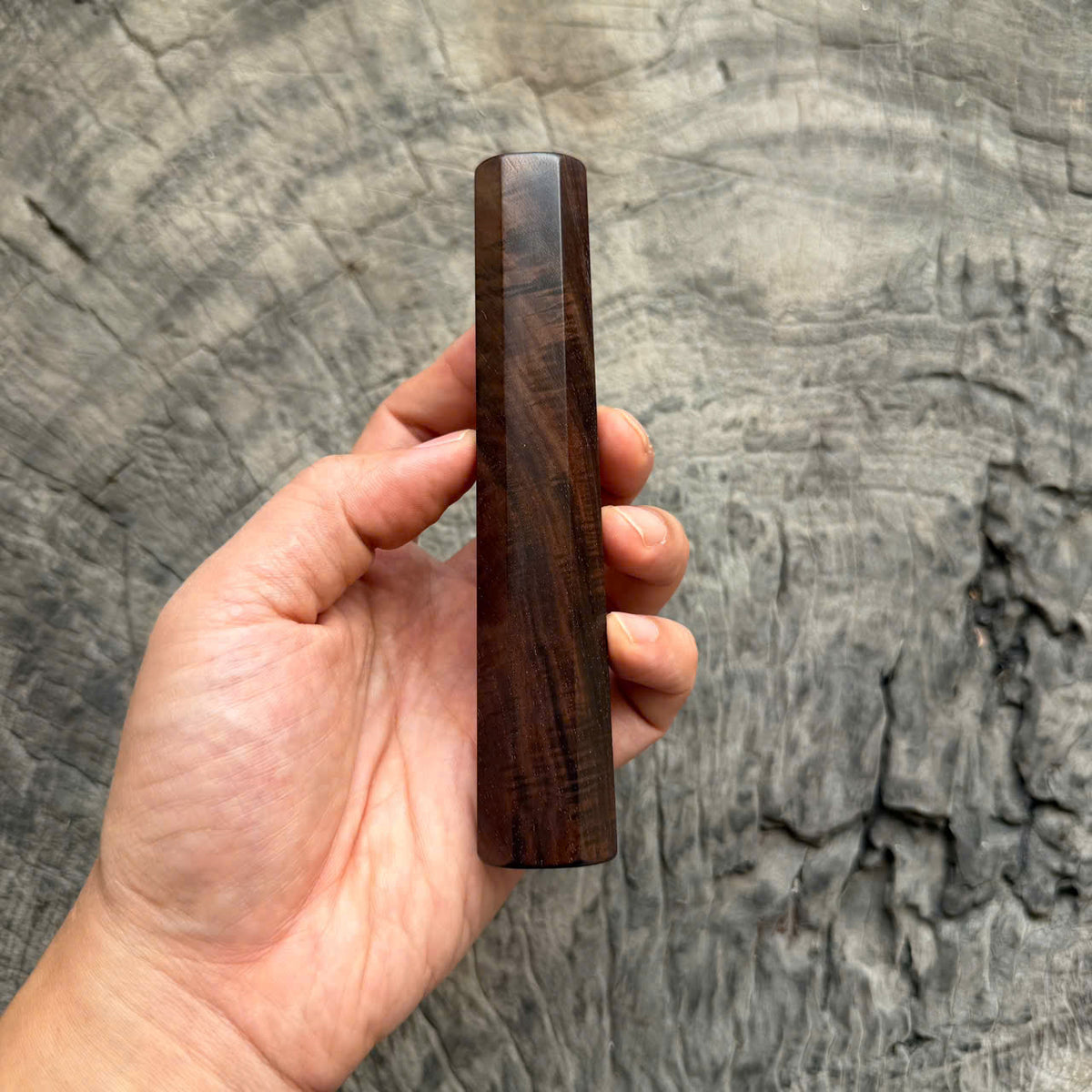 I- 62 Curly Siamese Rosewood Wa handle, Mono, 135mm handle