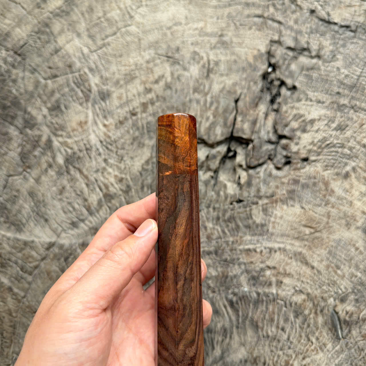 I -Siamese Rosewood handle, Burl Siamese Rosewood ferrule,  145 mm handle