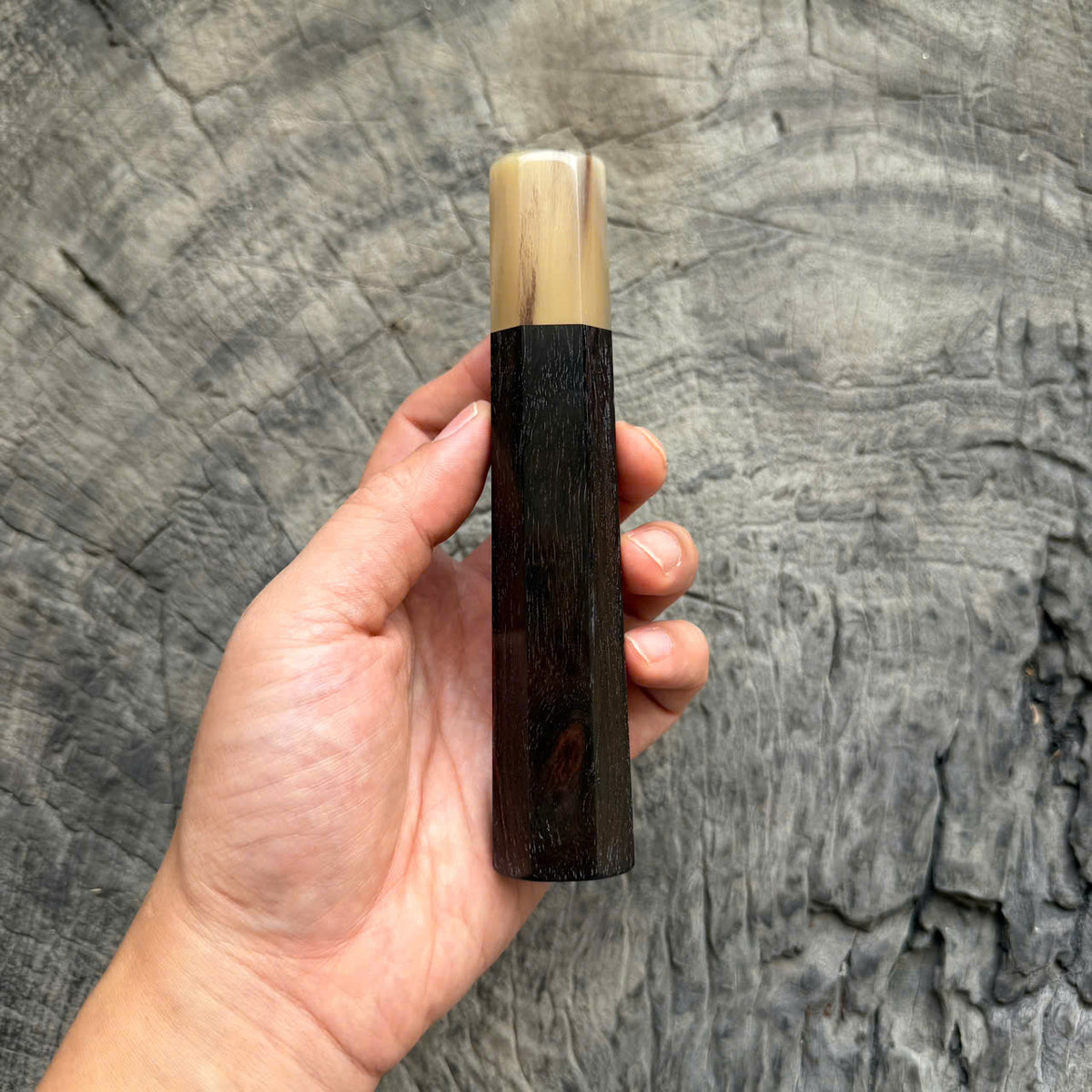 I -66 Black Siamese Rosewood Wa handle, Marble horn ferrule, 145 mm handle