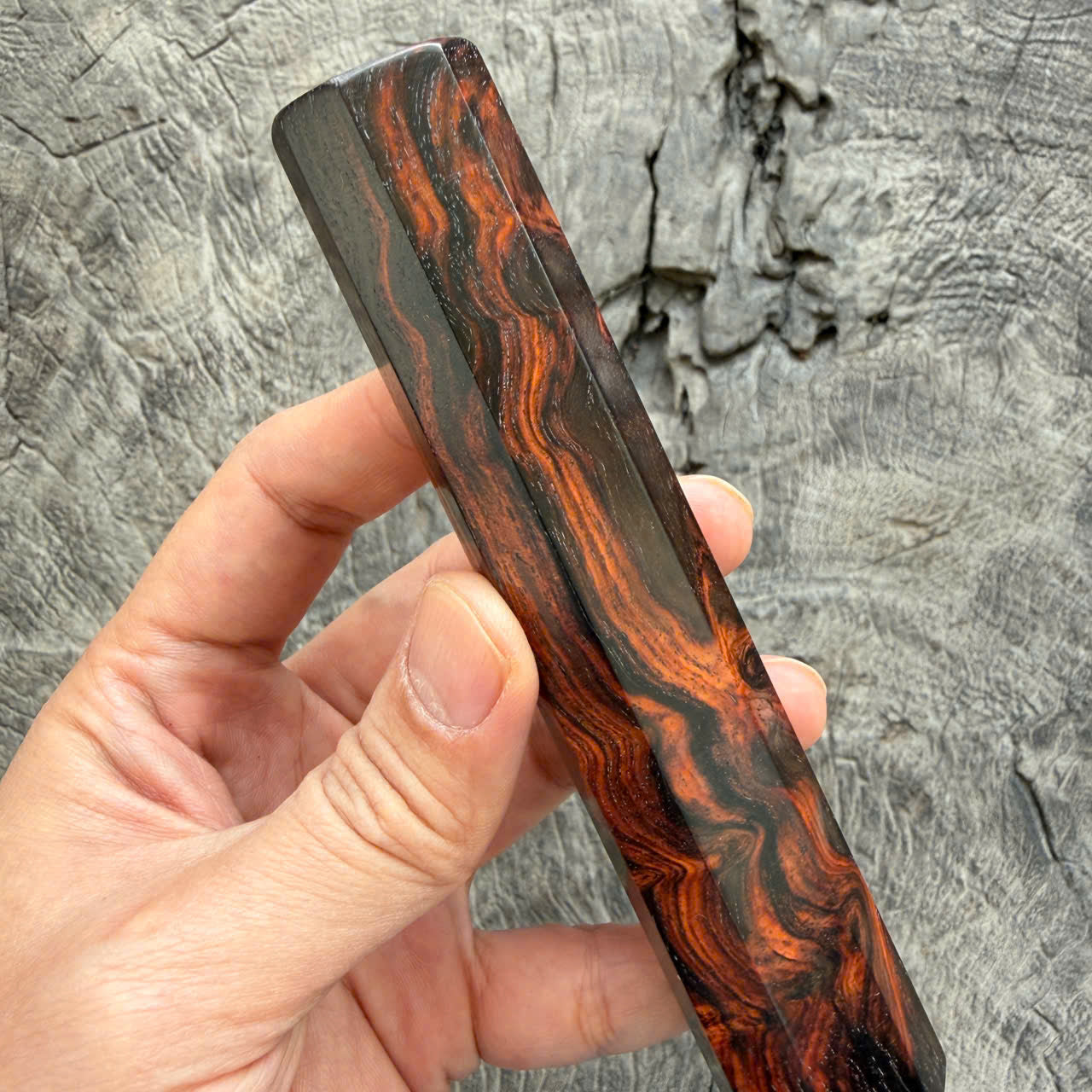 I - 2 Cool Red Black, Siamese Rosewood Wa handle, Mono -  140 mm
