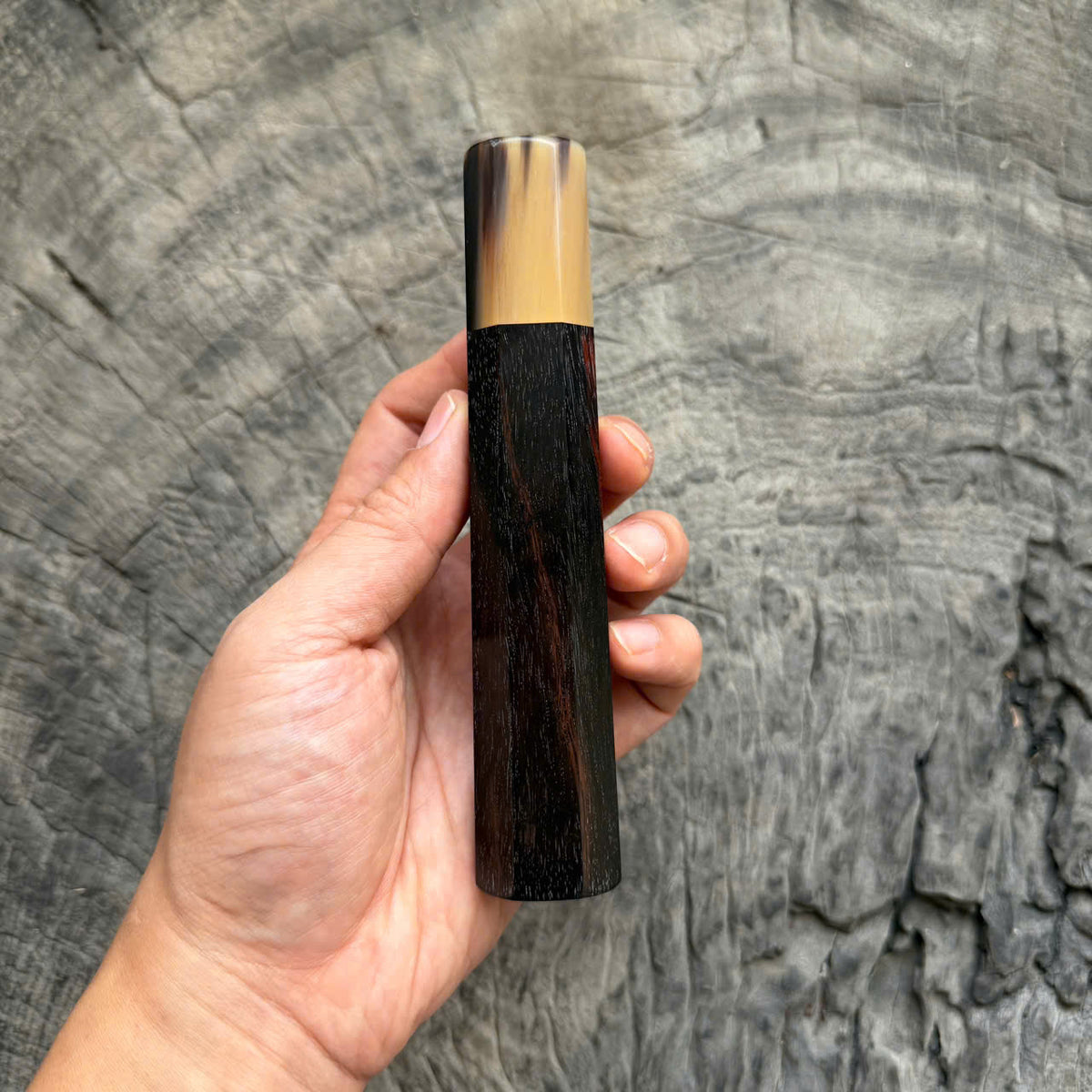 I -66 Black Siamese Rosewood Wa handle, Marble horn ferrule, 145 mm handle
