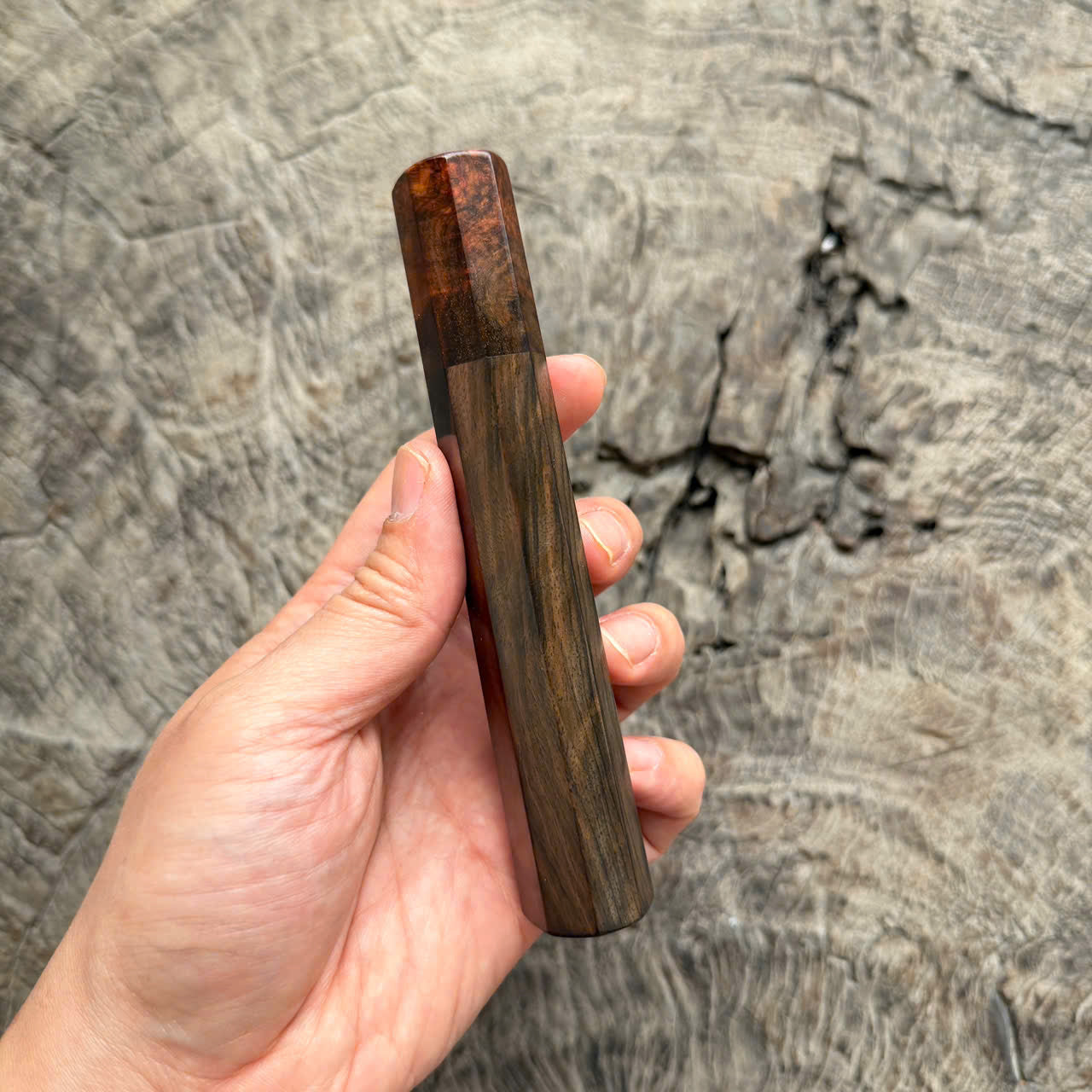 I - 4 Ebony Wa handle - Burl Siamese Rosewood Ferrule- 140 mm