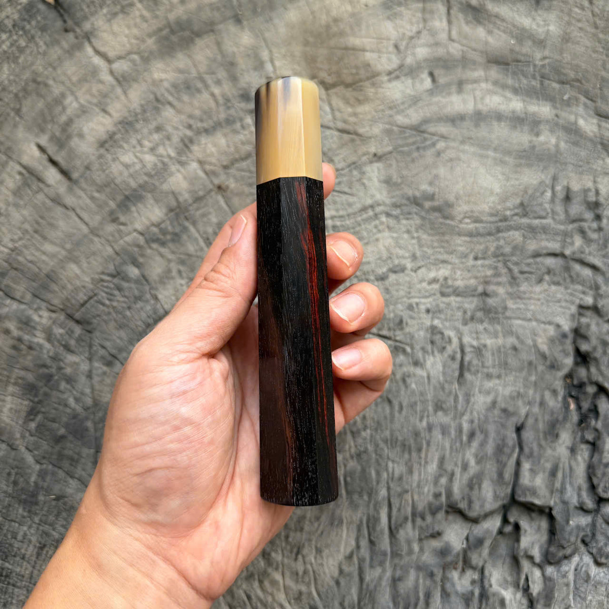 I -66 Black Siamese Rosewood Wa handle, Marble horn ferrule, 145 mm handle