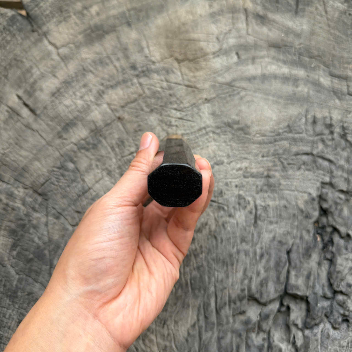 I -66 Black Siamese Rosewood Wa handle, Marble horn ferrule, 145 mm handle