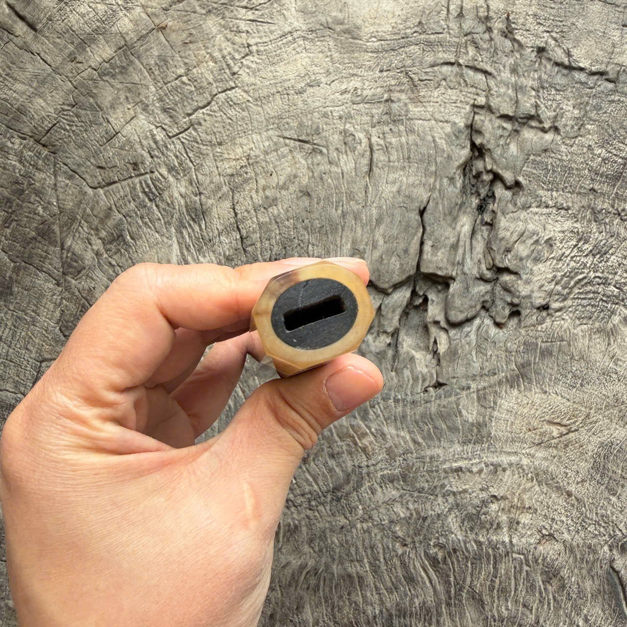 I - 25 Black Siam Rosewood Wa Handle,White horn ferrule End cap- 140mm