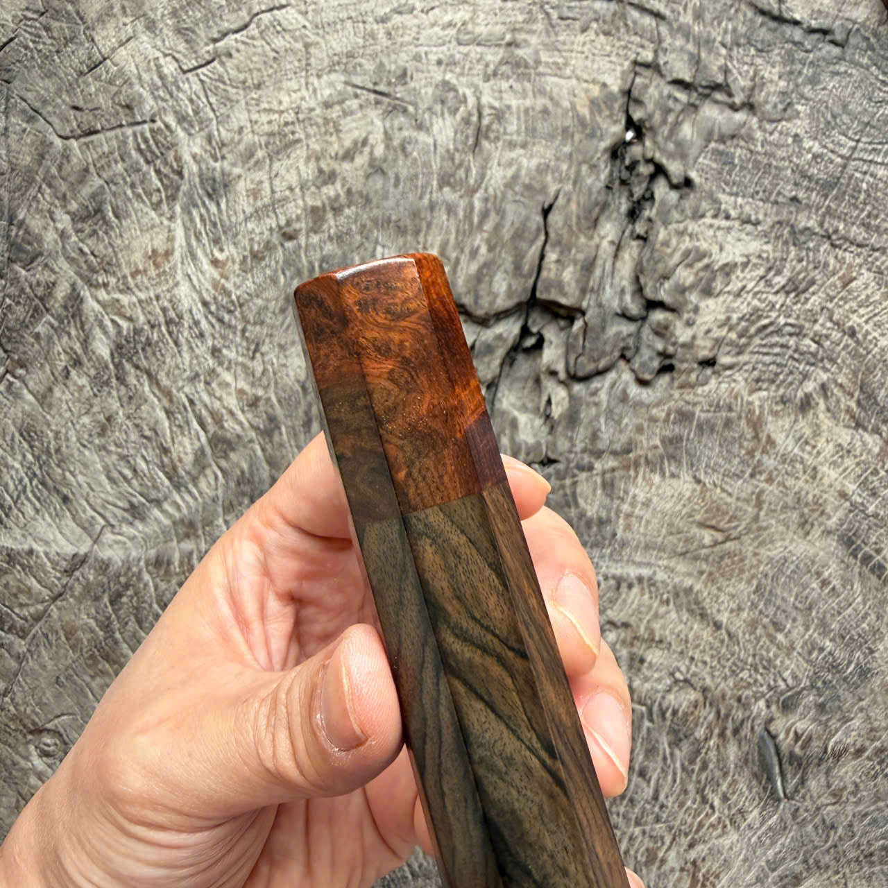 I - 4 Ebony Wa handle - Burl Siamese Rosewood Ferrule- 140 mm