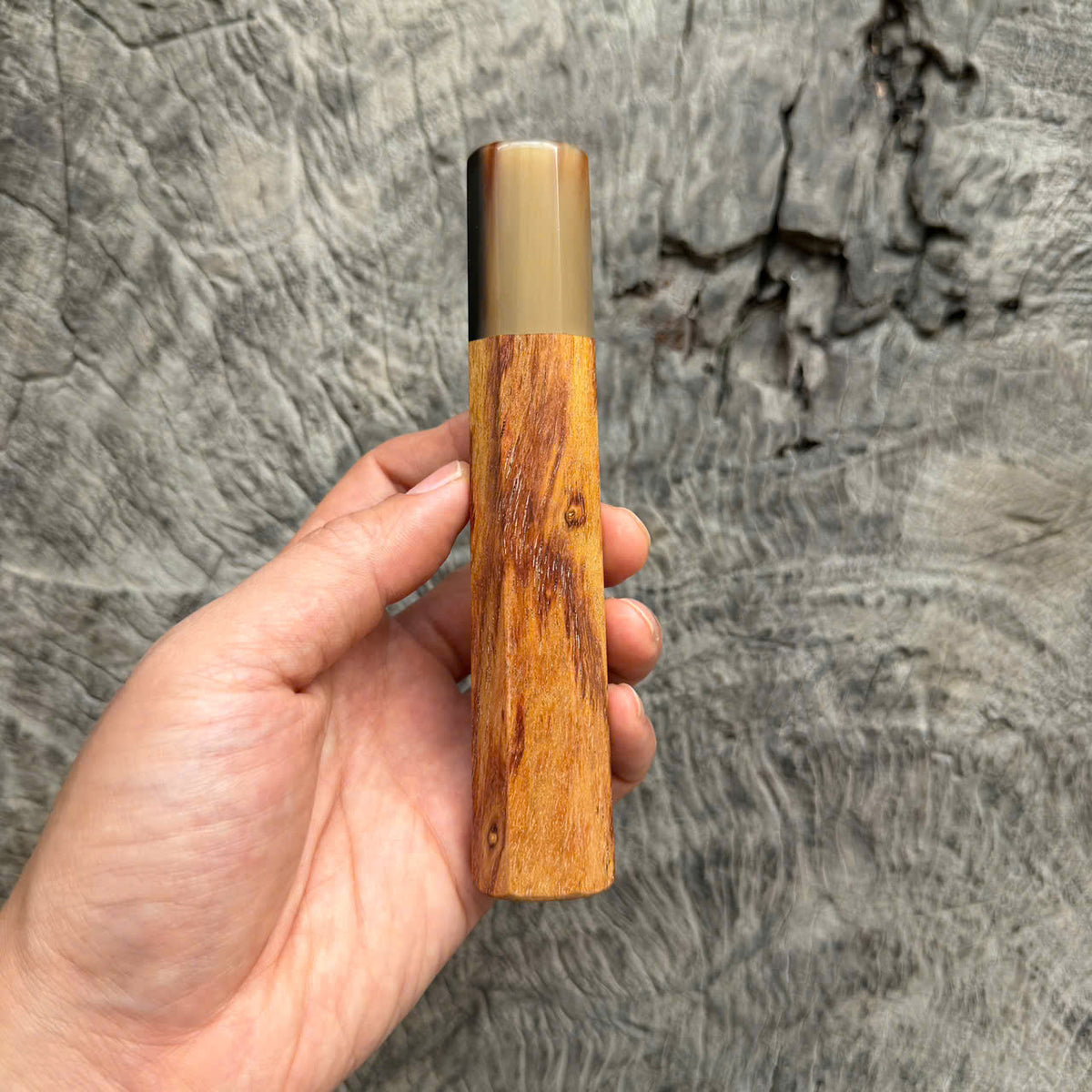 I - 15 Huanghuali Wood Wa handle, Marble horn ferrule, 140mm