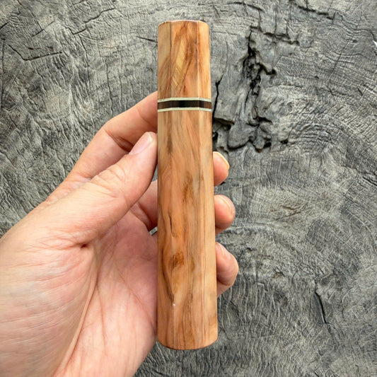 I- Japanese Tamamoku Cedar Wa handle, Nickel and Marble Horn spacer - 135mm