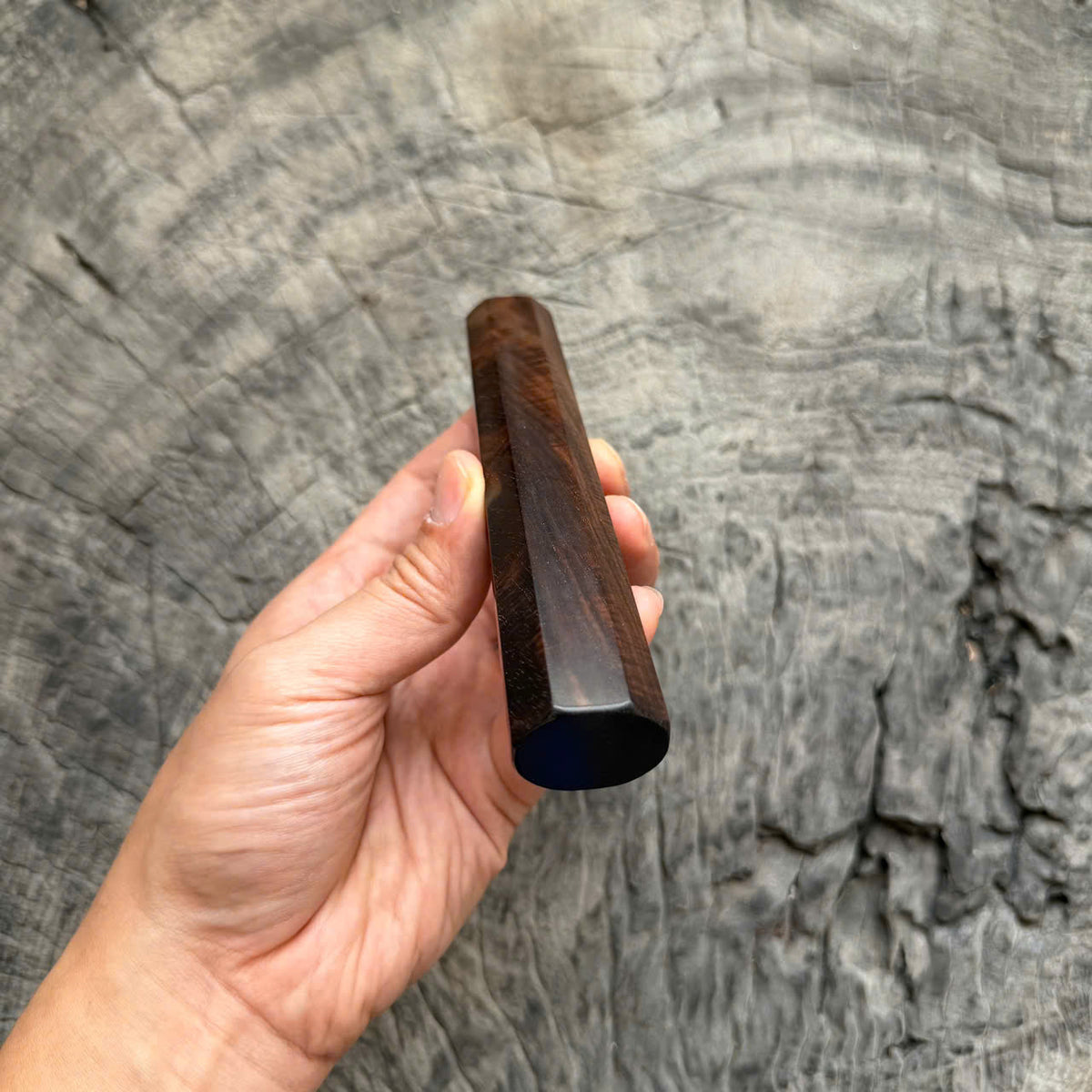 I- 62 Curly Siamese Rosewood Wa handle, Mono, 135mm handle