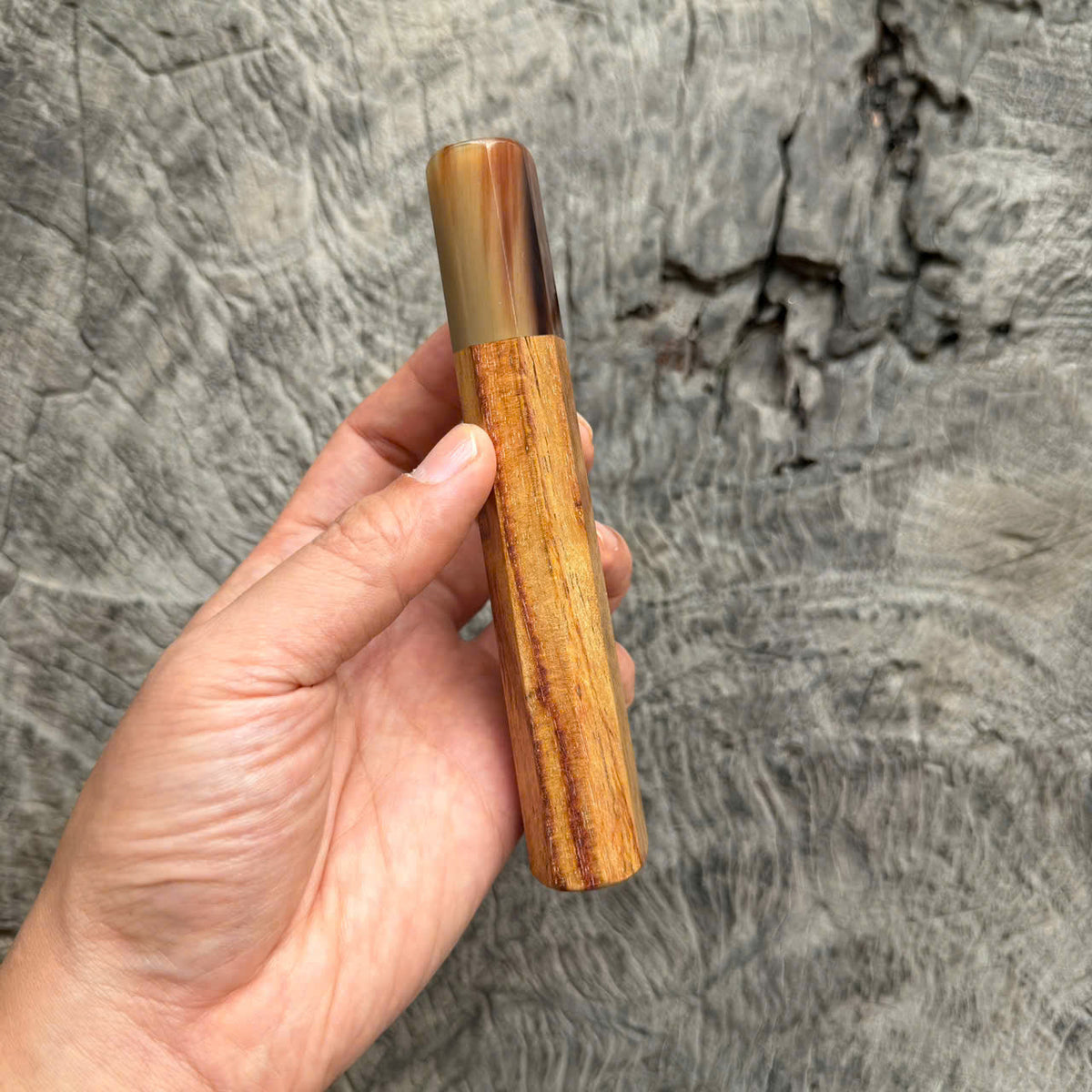 I - 15 Huanghuali Wood Wa handle, Marble horn ferrule, 140mm