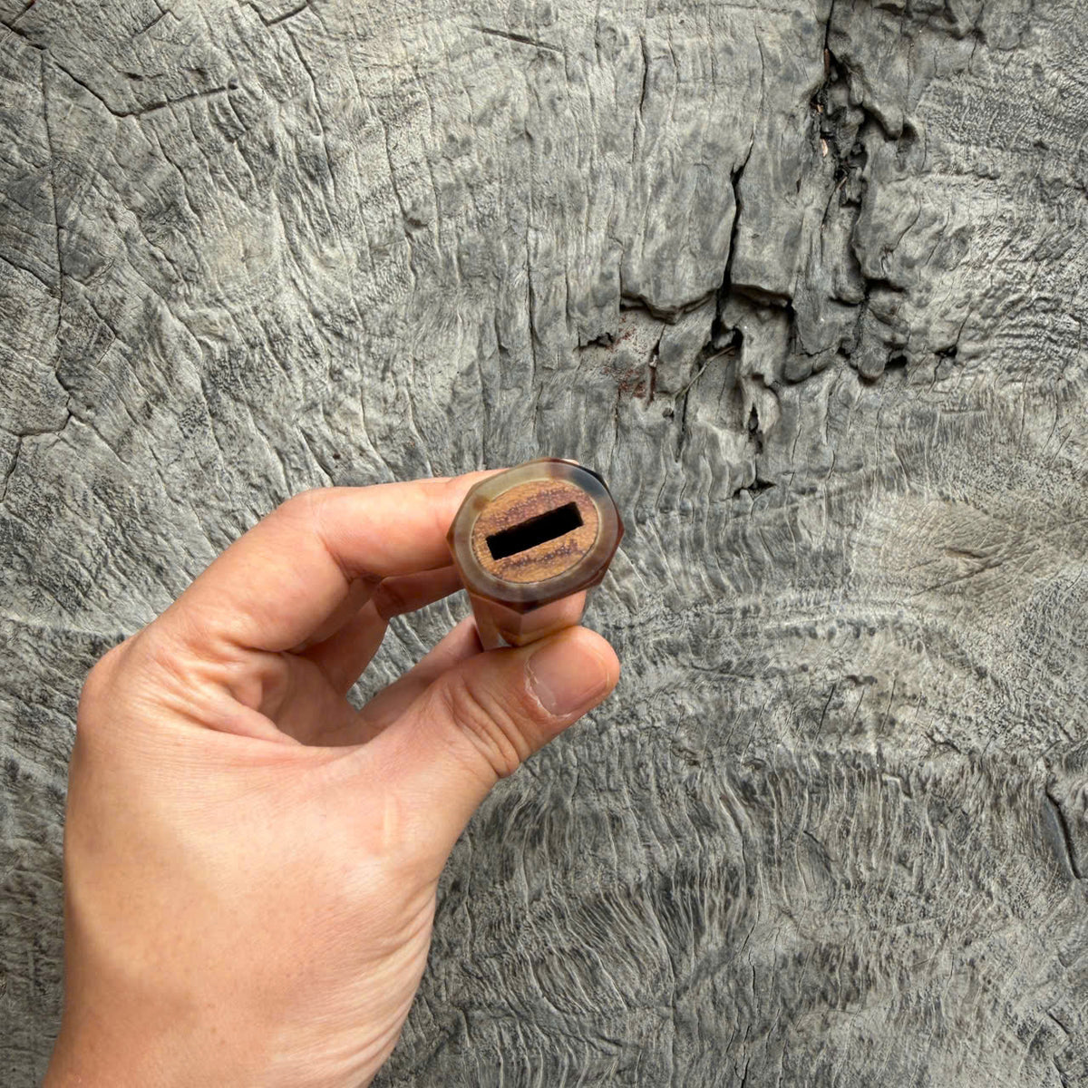 I - 15 Huanghuali Wood Wa handle, Marble horn ferrule, 140mm