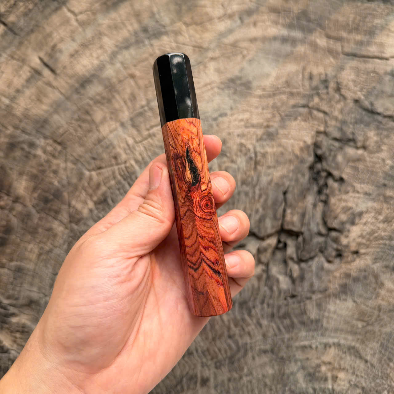 I -5 Burl Rosewood Wa handle, Marble horn ferrule, 140 mm handle