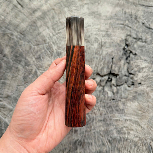 I -19 Black Red Siamese Rosewood Wa handle, Black white horn Ferrule , 140mm handle