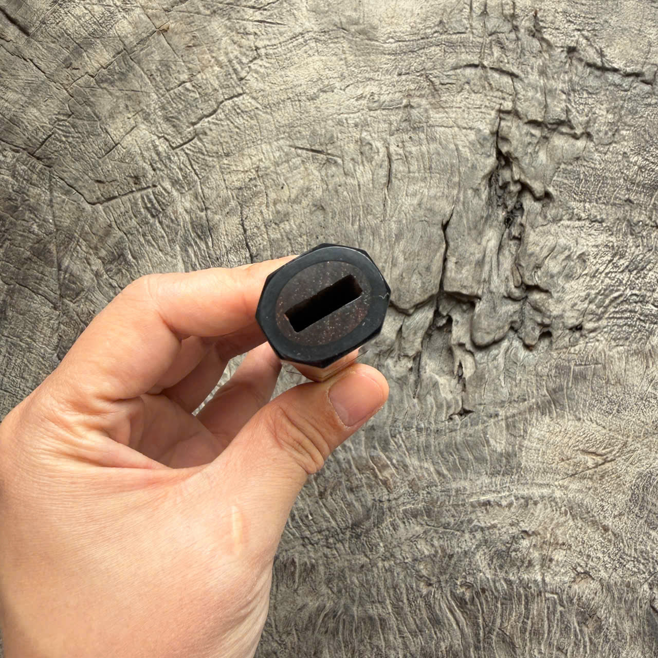 I - 2 Tight Grain Siamese  Wa handle, Marble horn ferrule - end cap- 145 mm