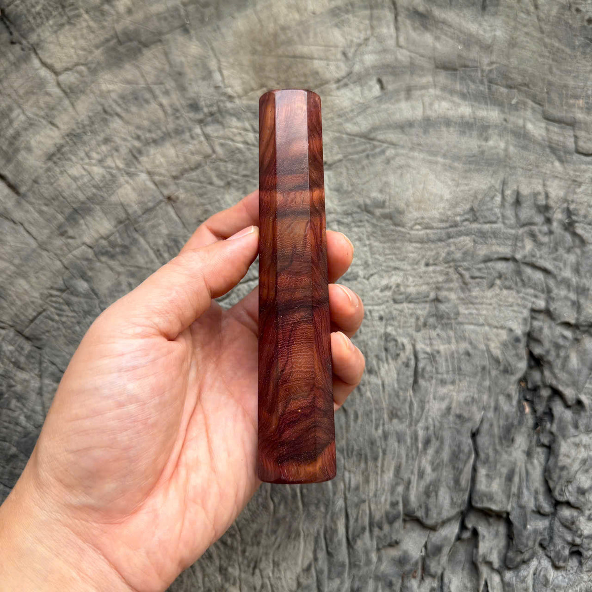 I - 4 Quilted Purple Rosewood Wa handle, Mono, 140mm handle