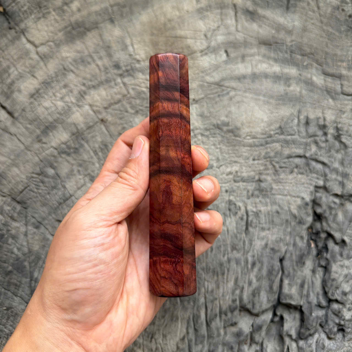 I - 4 Quilted Purple Rosewood Wa handle, Mono, 140mm handle