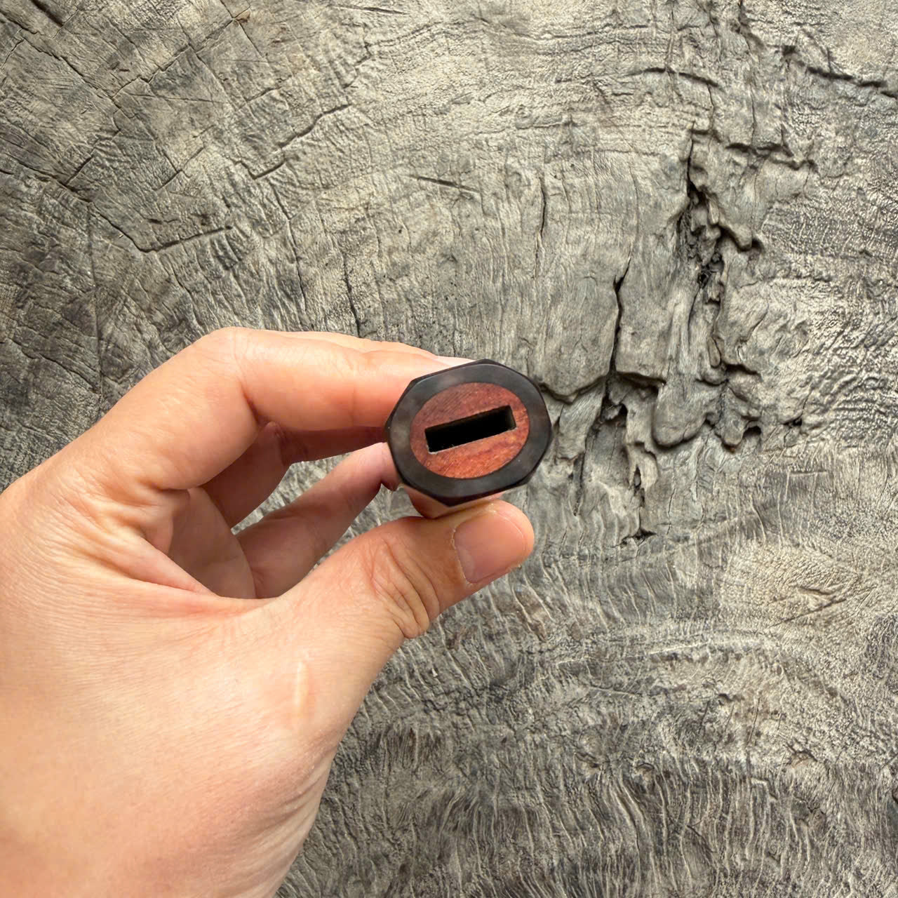 I - 26 Curly Rosewood Wa Handle, Marble horn ferrule End cap- 140mm