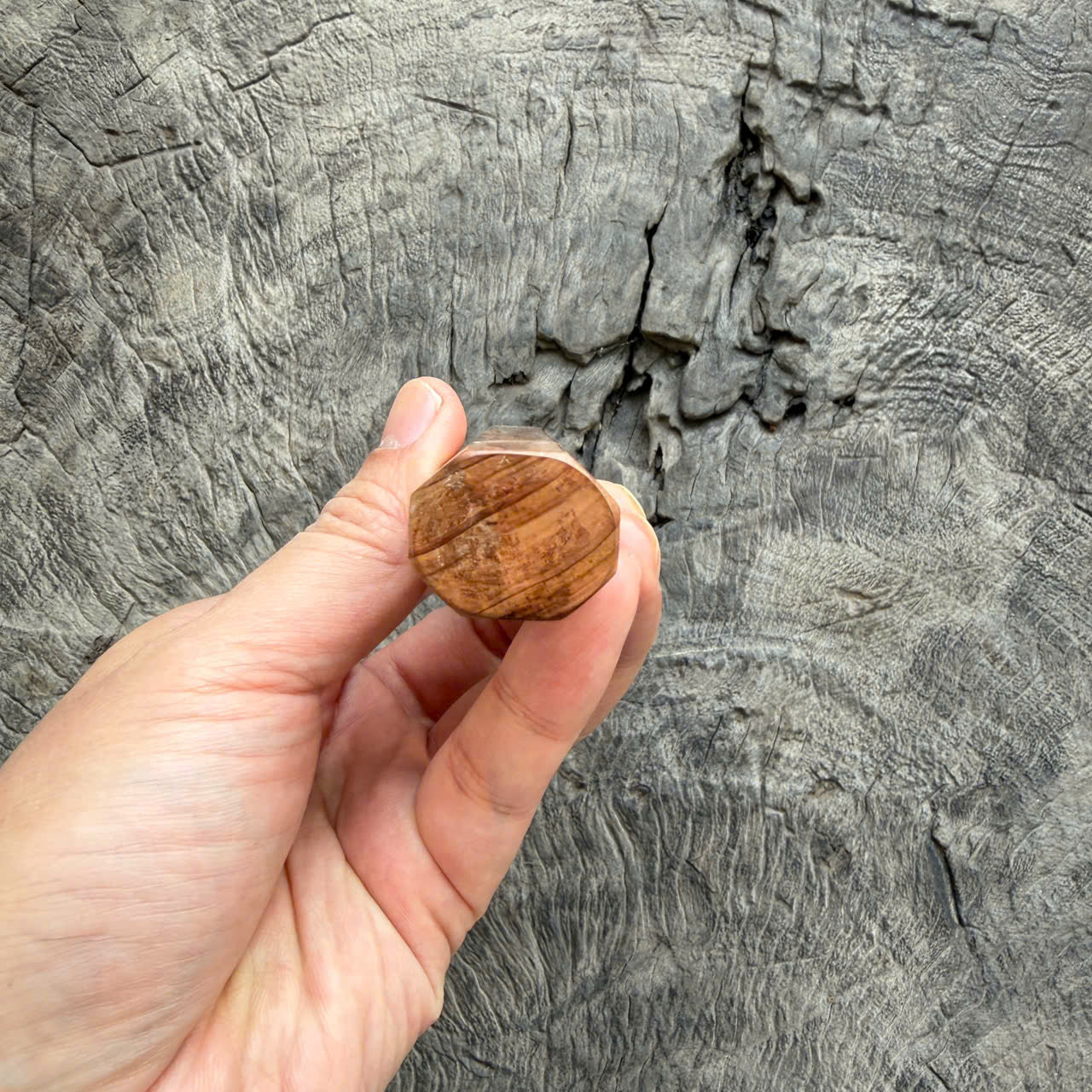 I- Japanese Tamamoku Cedar Wa handle, Nickel and Marble Horn spacer - 135mm