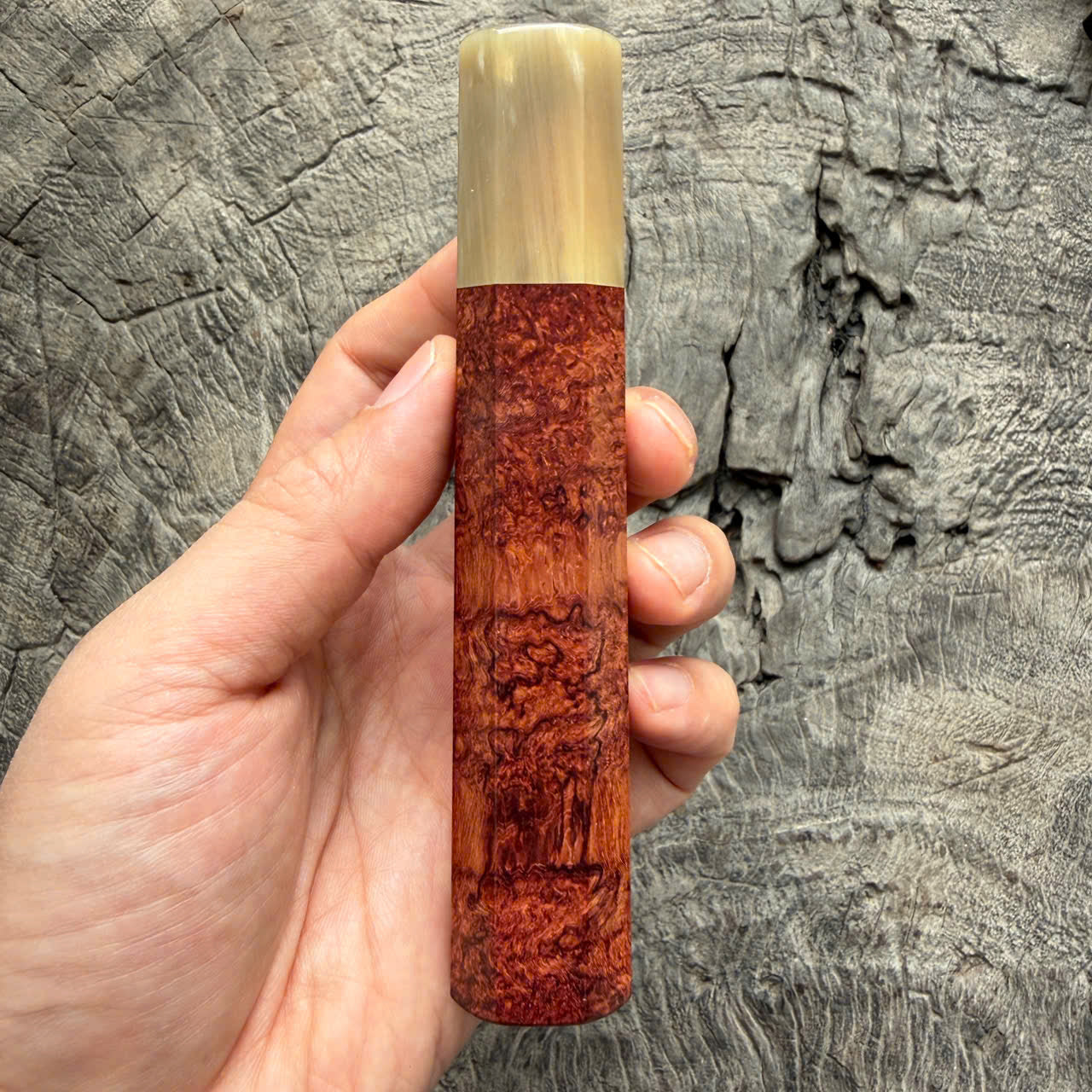 I- 4 Burl Rosewood Wa handle, Ivory horn ferrule- 135mm