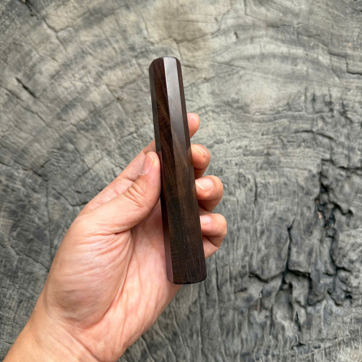 I- 62 Curly Siamese Rosewood Wa handle, Mono, 135mm handle
