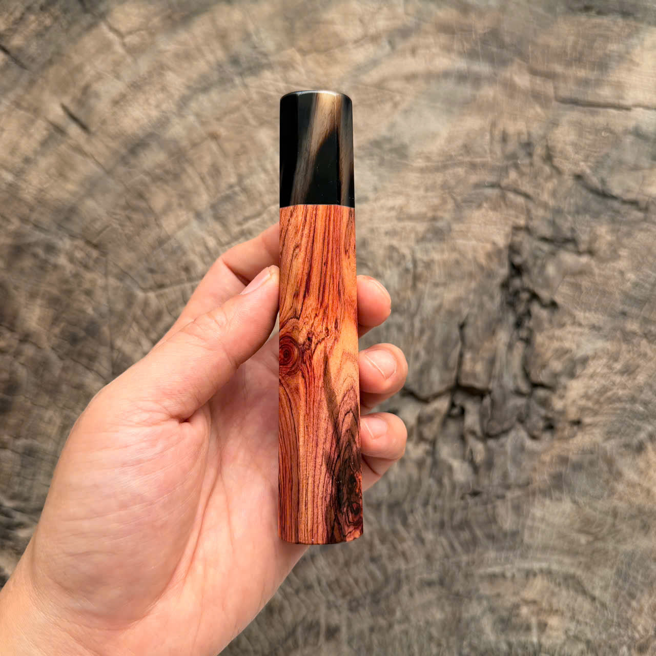I- 3 Eye Rosewood Wa handle, Black White horn Ferrule - 135mm
