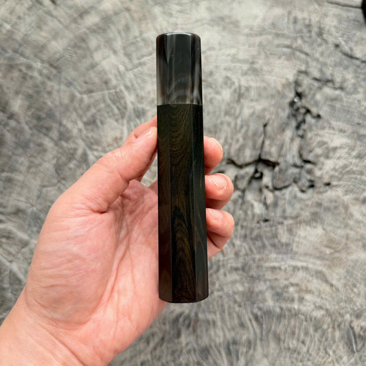 I - 11 Grained Ebony Wa handle, Black white horn Ferrule , 140mm handle