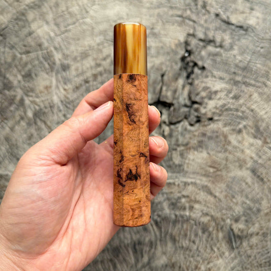 I- 7 Viet Ironwood Burl Wa handle, Marble horn Ferrule - 135mm