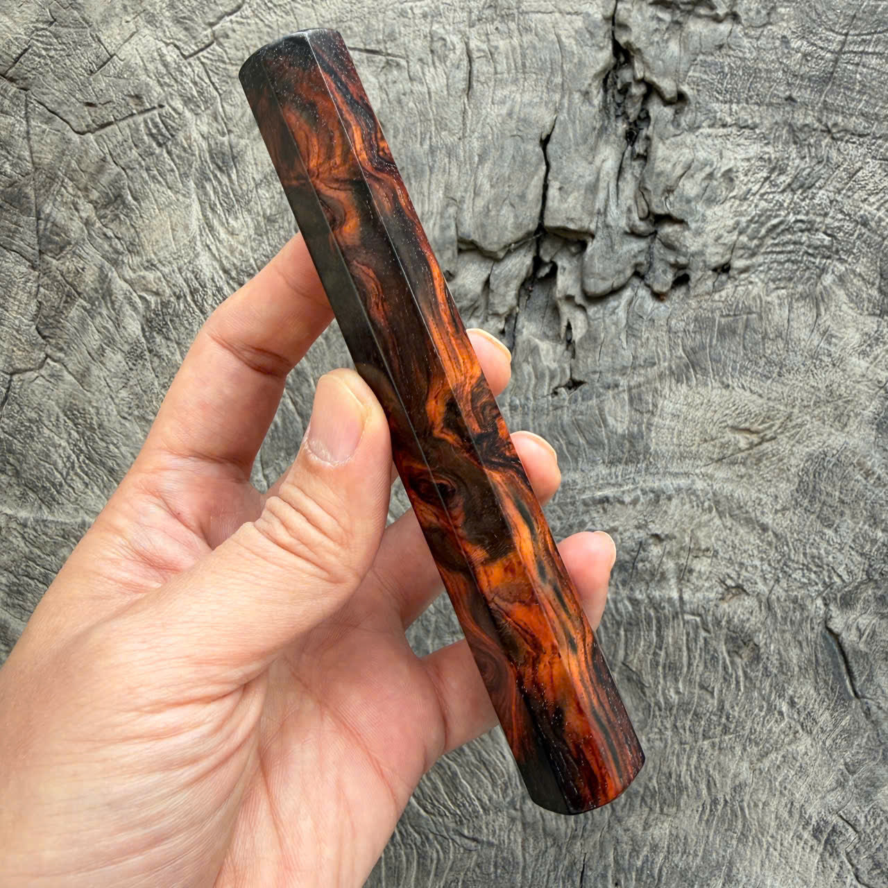 I - 2 Cool Red Black, Siamese Rosewood Wa handle, Mono -  140 mm