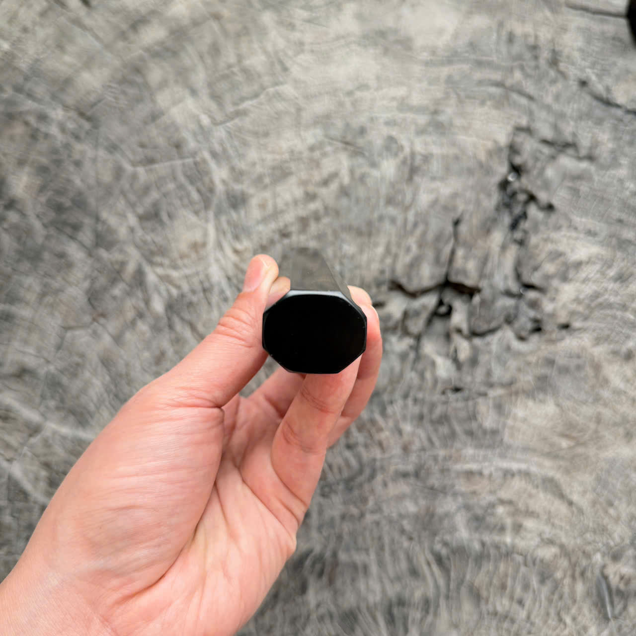 I - 11 Grained Ebony Wa handle, Black white horn Ferrule , 140mm handle