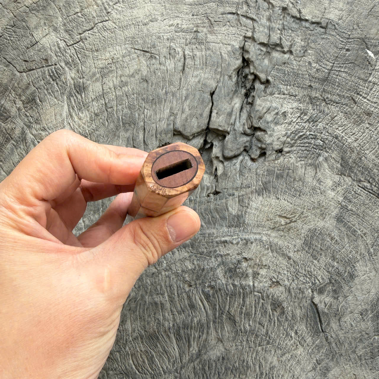 I- Japanese Tamamoku Cedar Wa handle, Nickel and Marble Horn spacer - 135mm