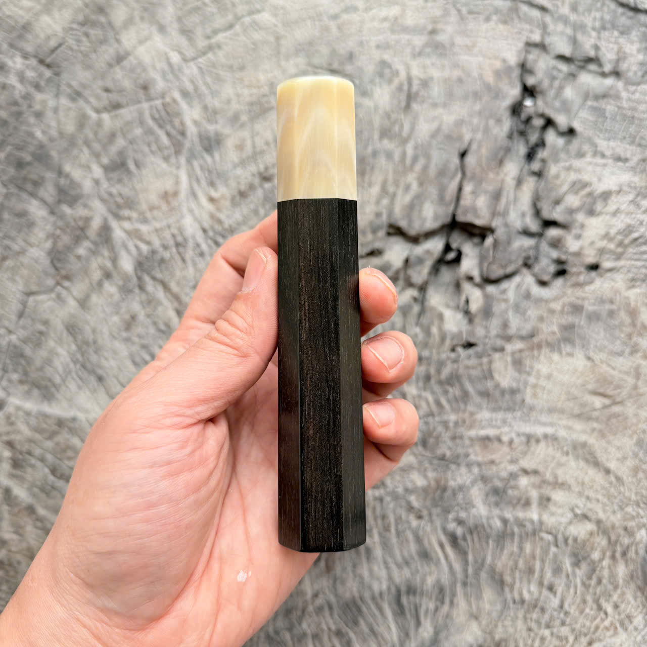 I- 11 Black Ebony Wa handle, Cream horn Ferrule - 135mm