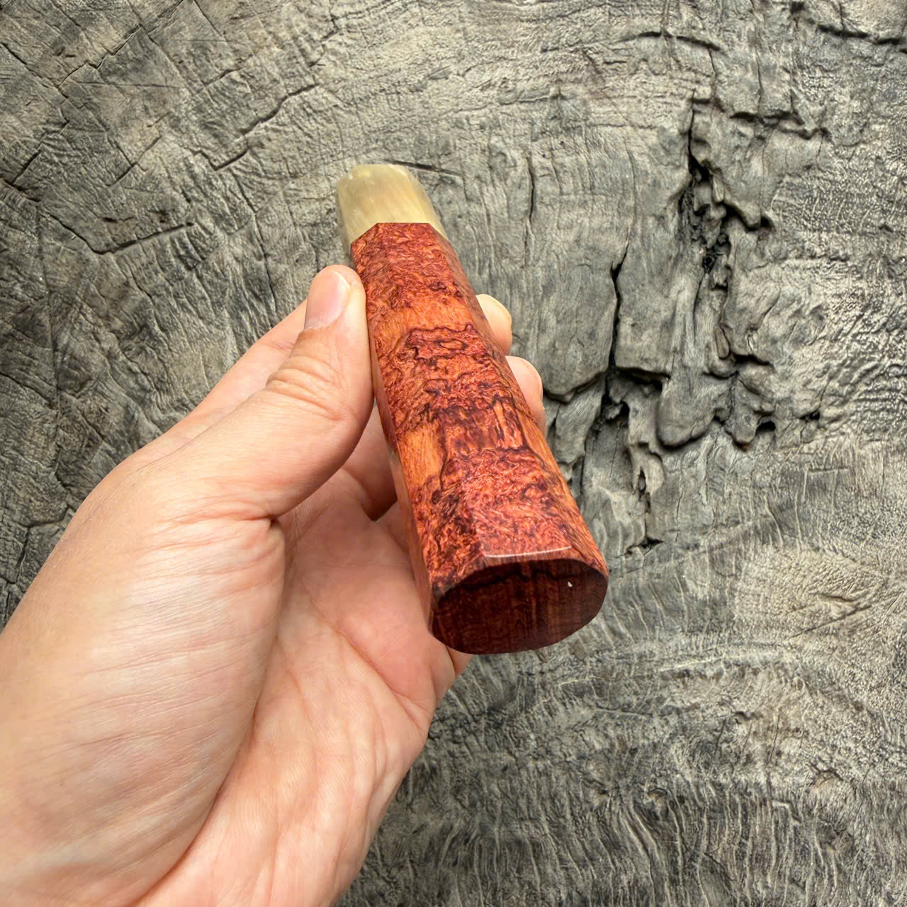 I- 4 Burl Rosewood Wa handle, Ivory horn ferrule- 135mm