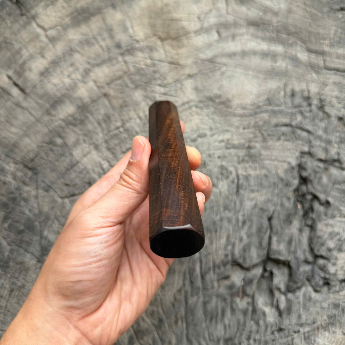 I- 62 Curly Siamese Rosewood Wa handle, Mono, 135mm handle